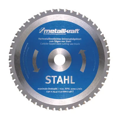 Produktbild von Metallkraft Sägeblatt für Stahl 230 x 2,0 x 25,4 mm Z48, für dünnes Material