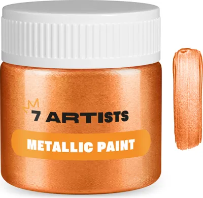 Produktbild von 7 Artists Acrylfarbe Copper Metallic 50 ml | Acrylfarbe Metallic - Metallic Acrylfarben für Leinwand , Papier, Steine , Holz usw.