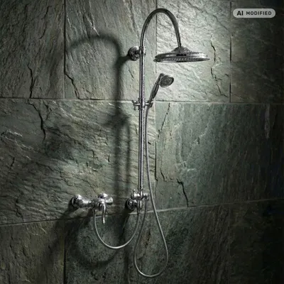 Image de PaulGurkes Ensemble de Douche Mural Rétro Chrom Système Série GAIA