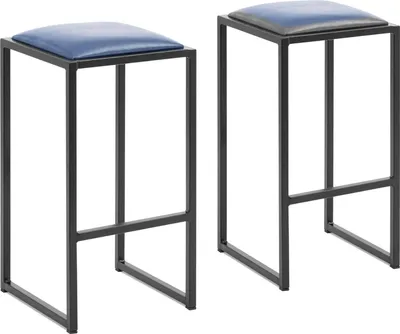 Immagine prodotto di Expondo Royal Catering Sgabello da bar - Set da 2 - Nero/blu - con imbottitura -