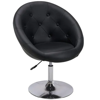 Produktbild von Duhome Clubsessel Loungesessel Höhenverstellbar Cocktailsessel Schminktisch Stuhl aus Kunstleder, Schwarz