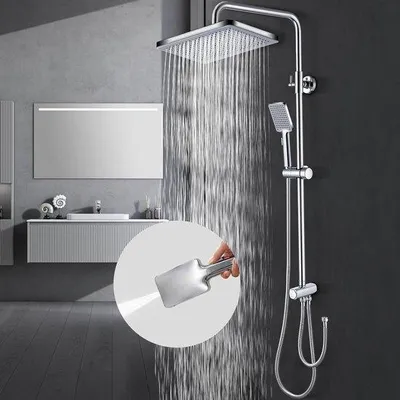 Obrázek produktu pro Hydromasážní sprchový systém – Kompletní sprchová souprava s dešťovou hlavicí 30 x 20 cm – Sprchová hlavice z ABS s ruční sprchou – 2 funkce