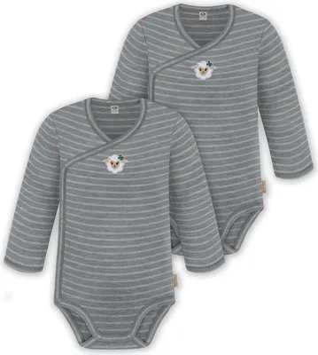 Produktbild von normani 2er Pack Doppelpack Baby-Body Merino Wickelbody