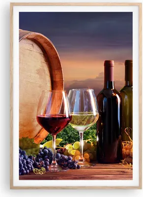 Produktbild von Gerahmtes Poster - Rahmen in heller Eiche - Wein Weinberg Sommer - 70x100 cm - Wand Bild - Wanddeko - Wandbilder - Wandposter - Bilderrahmen - Bilder - Kunstdruck - Wandbild - P2NPA70x100-4125