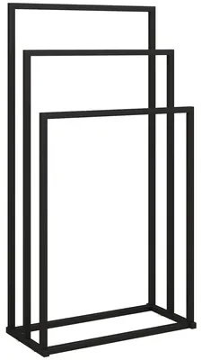 Produktbild von Handtuchhalter Stehend Handtuchständer mit 3 Stangen, Handtuchleiter aus Stahl 45 x 21,5 x 85 cm