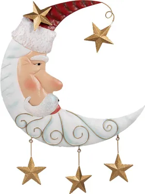Immagine prodotto di Clayre & Eef Decorazione natalizia Figura Luna 41x3x53 cm Metallo bianco