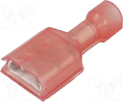 Image de Connecteur à sertir, plat, 0,3÷0,9 mm², femelle, 0,8 mm, 6,3 mm, isolé, référence 2-520184-2. Connecteur isolé