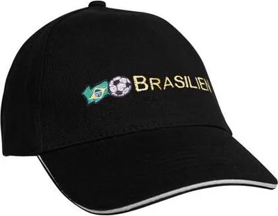 Produktbild von Baseballcap mit Einstickung Fahne Flagge Brasilien 68013 versch. Farben Color - schwarz