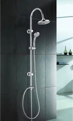 Immagine prodotto di Colonna doccia ROUSSEAU Sonora 2, doccetta a 3 getti, soffione doccia anticalcare da 150 mm cromato ABS, tubo flessibile da 1,50 m