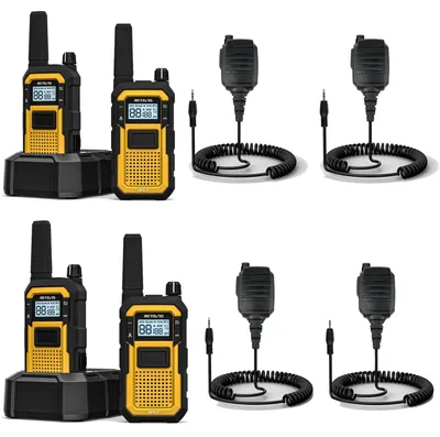 Image de Talkie-walkie robuste, jaune, 16 canaux, batterie 2000 mAh, étanche IP67