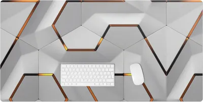 Produktbild von Geometrische Sechsecke – Schreibtischunterlage – Rutschfeste Tischunterlage – Schreibtischmatte für Büro & Zuhause – Schreibunterlage – Mauspad – Tischmatte – 120 x 60 cm