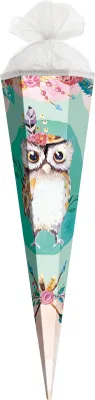 Produktbild von ROTH Geschenk-Schultüte klein Eule Lieselotte 50 cm eckig Tüllverschluss Zuckertüte Schulanfang