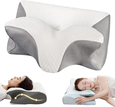 Obrázok produktu pre Ergonomická vankúšik – pamäťová pena s poťahom – tmavosivá