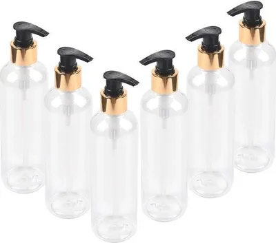 Obrázek produktu pro 6 ks láhve na sprchový gel a šampon, 250 ml, průhledné, recyklovatelné