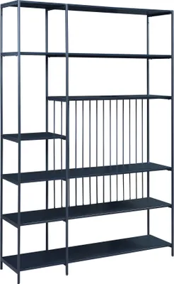 Produktbild von Standregal ‘Rælingen’ mit offenen Fächern Metallgestell 180 x 120 x 33 cm Schwarz