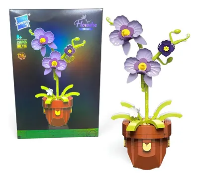 Obrázek produktu pro Stavebnice - Kytice orchidej v květináči 296 dílků.