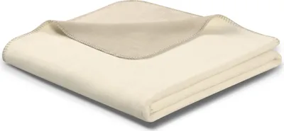 Produktbild von Biederlack Plaid mit Zierstich Doubleface Farbe ecru-feder Größe 150 x 200