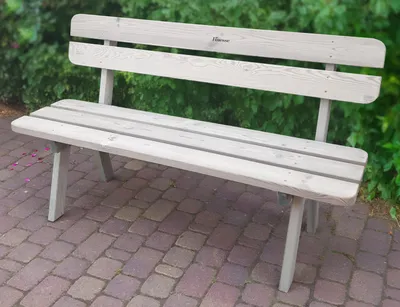 Produktbild von Garten Holzbank 120 cm wetterfest – stabile Gartenbank aus Massiv-Holz, komfortable Sitzbank für 2 Personen, langlebige Holzbank für Garten, Balkon