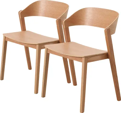 Produktbild von home24 Esszimmerstühle - 2er-Set - Braun / Eiche - 57 x 76 x 52 cm