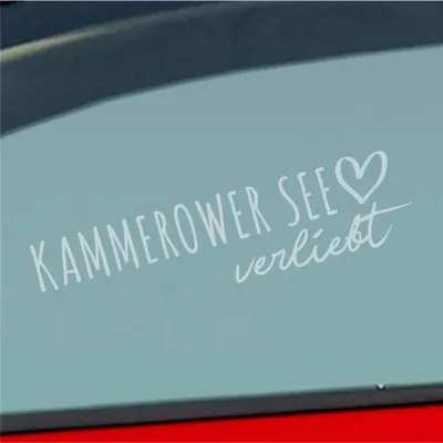 Produktbild von Auto Aufkleber Kammerower See verliebt Herz See Liebe Car 19x5 cm Milchglas Sticker Heckscheibenaufkleber