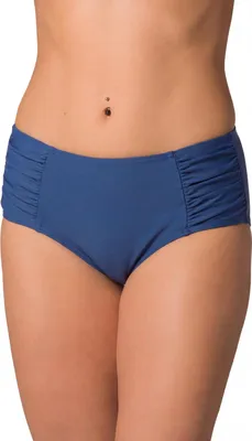 Zdjęcie produktu dla Damskie szorty bikini Aquarti z marszczeniami po bokach, kolor: ciemnoniebieski, rozmiar: 42