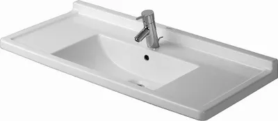 Produktbild von Möbelwaschtisch Starck 3 1050 mm mit ÜL, mit HLB, 1 HL, weiß