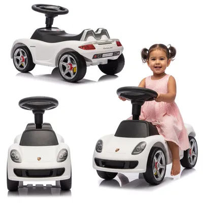 Zdjęcie produktu dla Lebula jeździk pchacz licencja porsche dla dzieci biały auto do odpychania pojazd