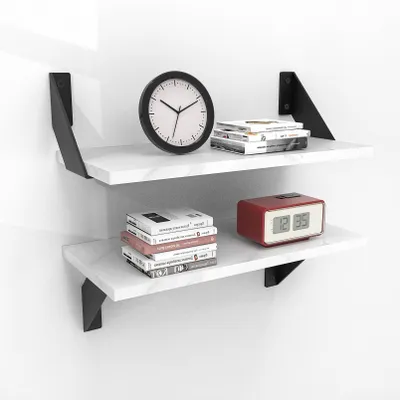 Immagine prodotto di Omgoods - Set di 2 mensole da parete con effetto marmo