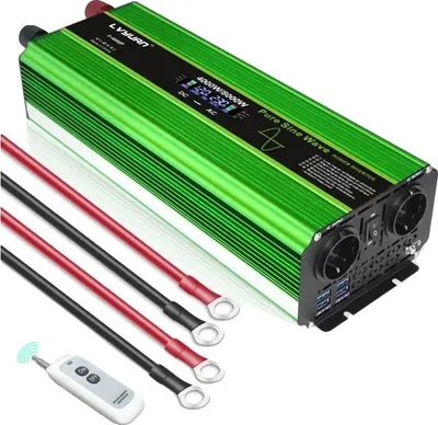 Zdjęcie produktu dla Falownik sinusoidalny z funkcją zdalnego sterowania, 8000 W mocy szczytowej EU-a, DC12V