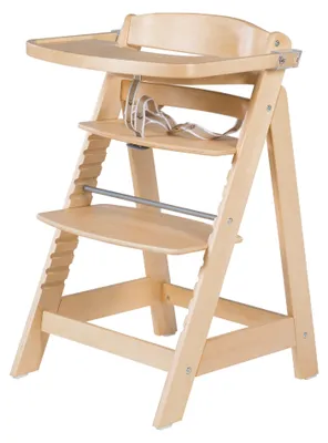Image de Chaise haute pour escalier « Sit Up FUN » de roba, avec tablette amovible et barre de sécurité, évolutive, naturel