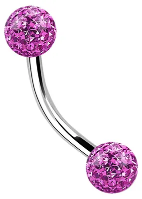 Produktbild von Titan Piercing Schmuck Banane 1,2 x 9 mm + Epoxy Kugeln in pink