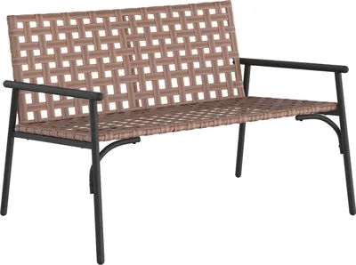 Zdjęcie produktu dla Ławka Ogrodowa Czarna 113X79X75 Cm Z Polirattanu. Lumarko!