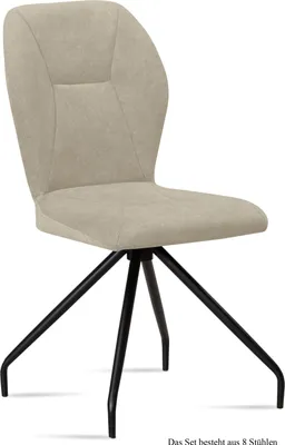 Produktbild von Esszimmerstuhl (8er-Set) Dinnie 51x92x60 Schwarz/Natur