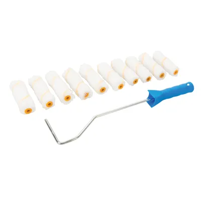 Produktbild von Mini Farbrollerbügel und 10 Farbwalzen 100 mm Farbroller