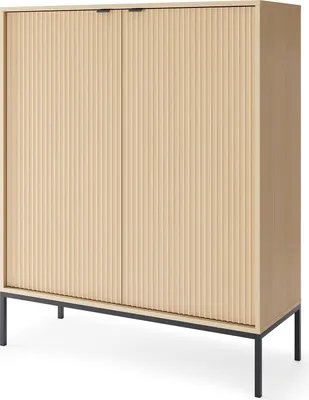 Produktbild von Furniture24 Schrank Nova Nvk104 Highboard Kommode 2 Türiger Wohnzimerschrank Eiche Vincenza