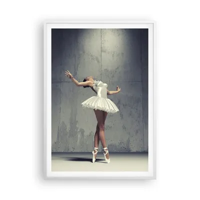 Produktbild von Gerahmtes Poster - Weißer Rahmen - Ballerina Weiß Wand - 70x100 cm - Wand Bild - Wanddeko - Wandbilder - Kunstposter - Wandposter - Bilderrahmen - Bilder - Kunstdruck - Wandbild - P2WPA70x100-4344
