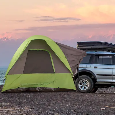 Produktbild von Campingzelt & Autozelt für 4-5 Personen – aus Glasfaser & Polyester, 300x300x230cm, ideal für Outdoor Abenteuer, Grün