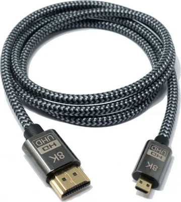 Produktbild von SYSTEM-S HDMI 2.1 Kabel 1 m 8K Ultra HD Stecker zu Micro Stecker in Schwarz