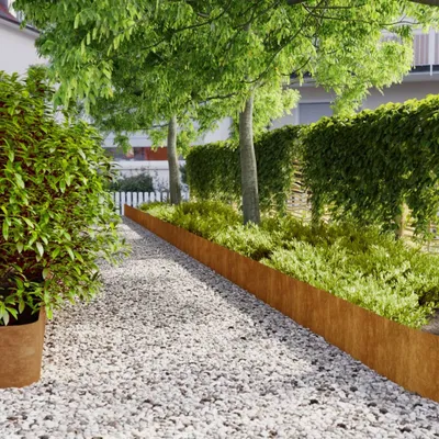 Produktbild von vidaXL Obruba trávnika 10 kusov 25x103 cm Pružná oceľ Corten