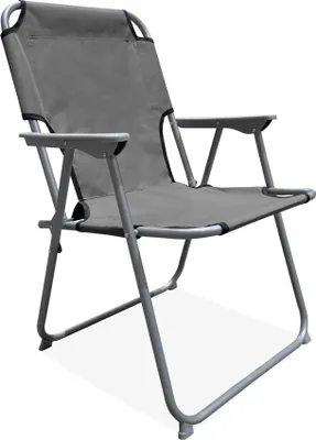 Produktbild von Linder Exclusiv Klappstuhl Oxford PO2600DG Dunkelgrau – Campingstuhl & Angelstuhl, bis 100 kg, Faltbar Stuhl, Gartenstuhl