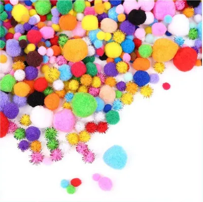 Pompons 1000er Set mehrfarbig flauschig für DIY Basteln