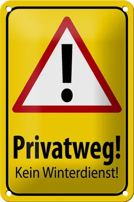 Produktbild von Blechschild Hinweis 18x12cm Privatweg kein Winterdienst