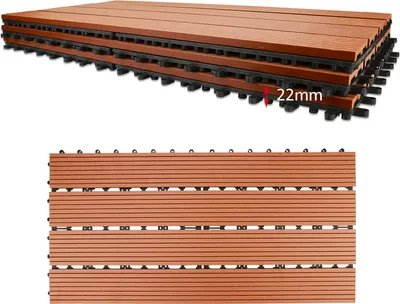 Zdjęcie produktu dla TolleTour 30x deski tarasowe WPC płytki tarasowe drewno plastikowe 30s 5m2 płytki 30x60 cm płytki tarasowe płytki balkonowe płytki wodoodporne