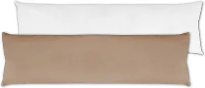 Produktbild von Seitenschläfer Kissenhülle Sandgrau ca. 40x140 cm – Mikrofaser Bezug inkl. Füllkissen, waschbar, für Körperkissen, Füllkissen und Seitenschläferkissen