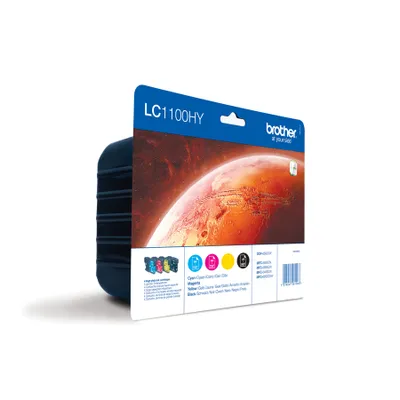 Produktbild von Brother LC1100HY Rainbow Pack - Hohe Ergiebigkeit - Gelb, Cyan, Magenta - original - Blister mit akustischem/elektromagnetischem Alarm - Tintenpatrone - für Brother DCP-6690CW, MFC-5890CN, MFC-5895CW, MFC-6490CW, MFC-6890CDW