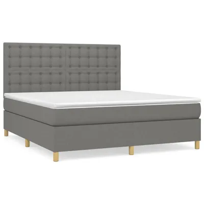 Obrázek produktu pro vidaXL Postel Boxspring s matrací Tmavě šedá 180x200 cm Látka
