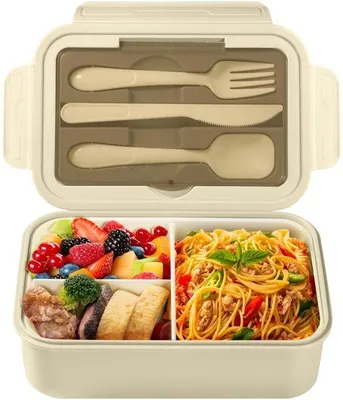 Image de Azomor : une boîte à lunch bento spacieuse et polyvalente avec couverts, pour un usage quotidien