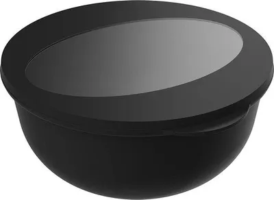 Zdjęcie produktu dla Unyqoos® Salatbox To-Go 1,0 L – Czarno-przezroczysty pojemnik do przechowywania i transportu żywności, nadający się do używania w mikrofalówce i zmywarce, wolny od BPA, w 100% nadający się do recyklingu