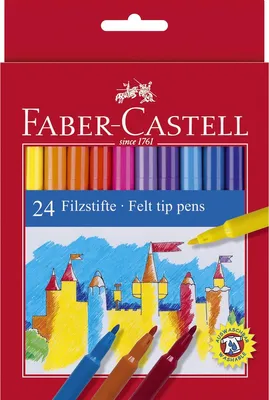 Produktbild von FABER-CASTELL Fasermaler 24er Kartonetui