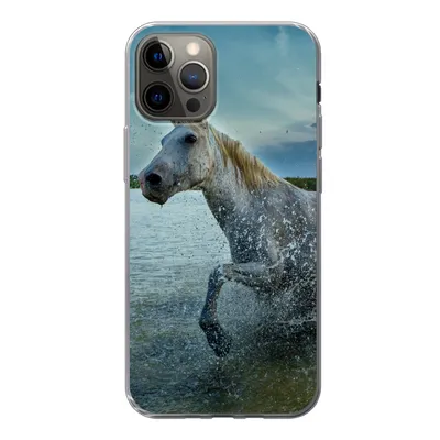 Produktbild von MuchoWow® Handyhülle Schutzhülle Hülle für iPhone 13 Pro Pferd - Wasser - Tropfen Silikon Softcase Handy Hülle - Handy-Tasche